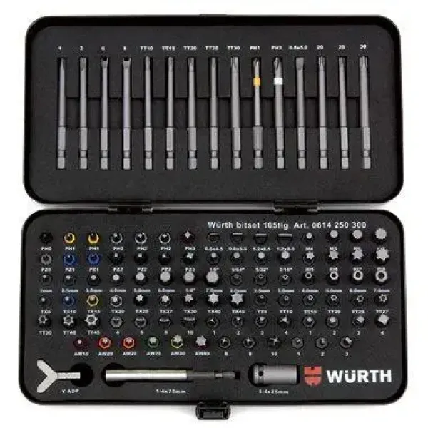 Набір біт SAFE 1/4 105 предметів WURTH