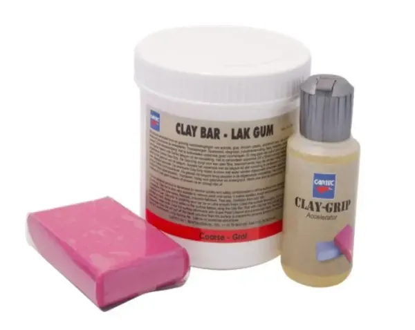Глина для очистки со средством для работы Clay-bar (With Clay Grip)  жесткая, красная 200 гр