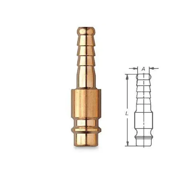 Ниппель для шланга MS 9мм (латунь) WURTH